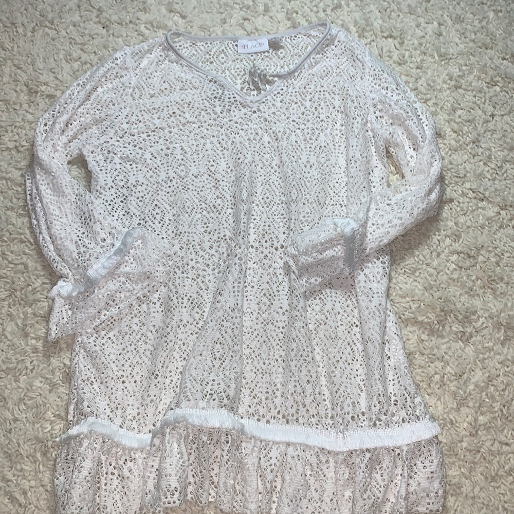 white bathing suit cover up
